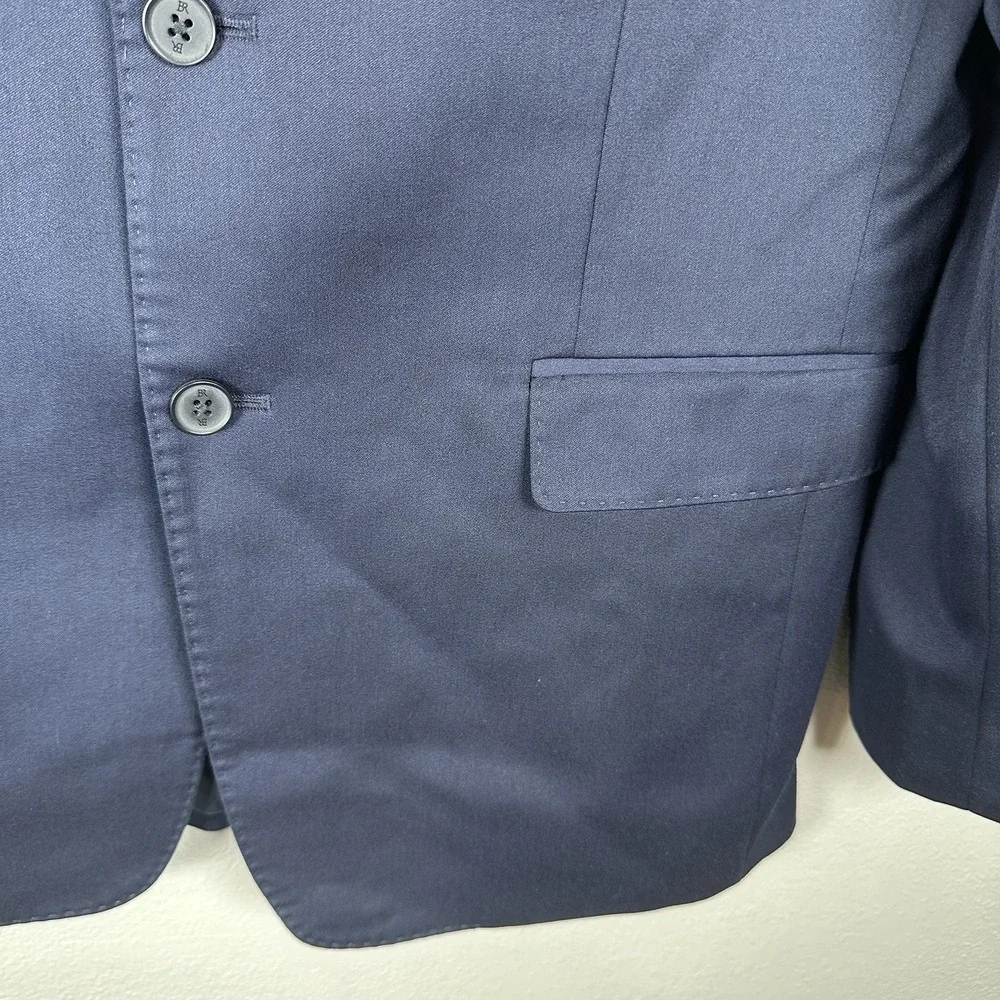 Banana Republic Satin Suit Jacket Blazer Mens Size 42R Navy Blue Lined Classic